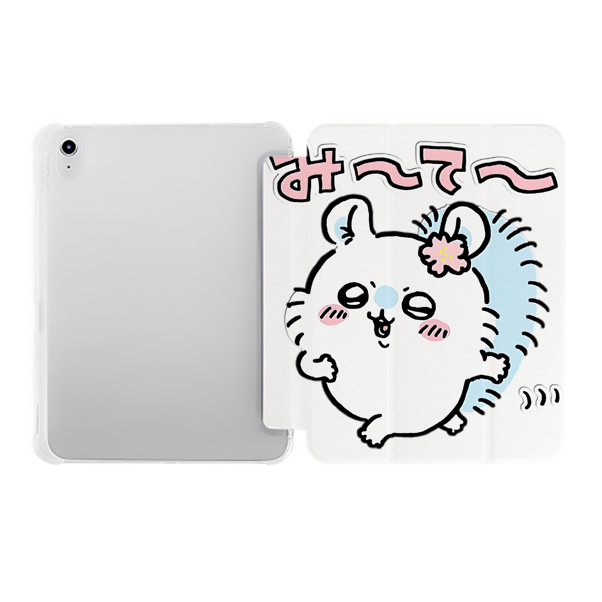 （画像用） ちいかわ モモンガ Chii-kawa Momonga IPad ケース ペン収納付き 三つ折りスタンド PUレザー×シリコン 対応機種9.5/10.5/10.9インチ